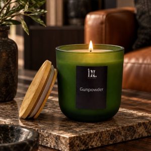 Scented candle 250 g — green matte glass