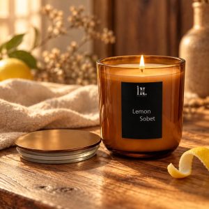 Lõhnaküünal 250 g — merevaigukarva klaas