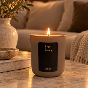 Scented candle 180 g — grey matte glass