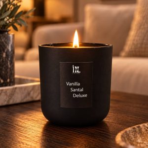 Scented candle 370 g — black matte glass