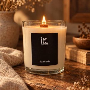 Scented candle 250 g — clear glass