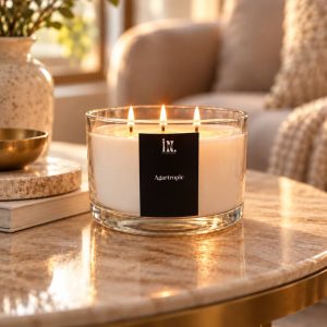 Scented candle 550 g — clear glass