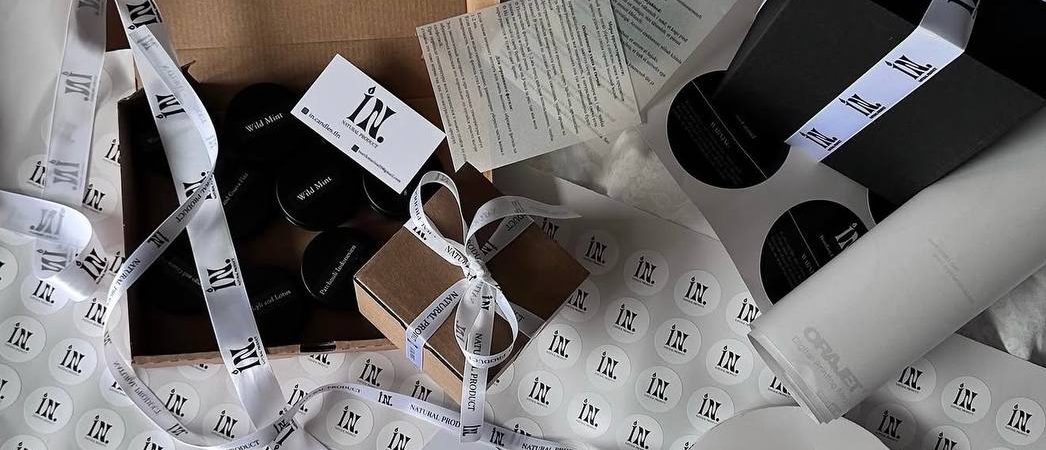 IN Love handmade candles packed for delivery